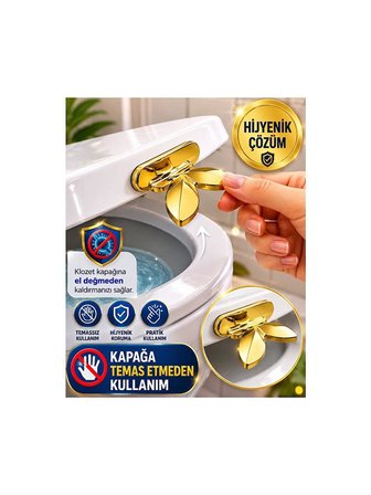 3B Trend Kelebek Figürlü Klozet Kapağı Hijyen Aparatı – Yapışkanlı Klozet Kapağı Tutucu Gümüş 2 Adet