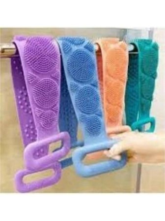 3B Trend Çift Taraflı Silikon Banyo Kesesi Yeşil – Esnek Vücut Temizleme ve Masaj Bandı, Sırt Kesesi