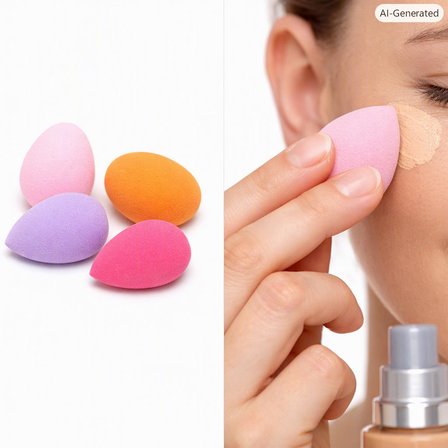 3B Trend 4’lü Mini Yumurta Makyaj Süngeri – Fondöten, Kapatıcı ve Allık Uygulama Seti