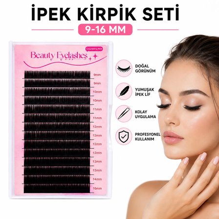 3B Trend 9-16 mm İpek Kirpik Seti Profesyonel Tekli Takma Kirpik Doğal Hacimli Görünüm