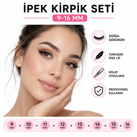 3B Trend 9-16 mm İpek Kirpik Seti Profesyonel Tekli Takma Kirpik Doğal Hacimli Görünüm