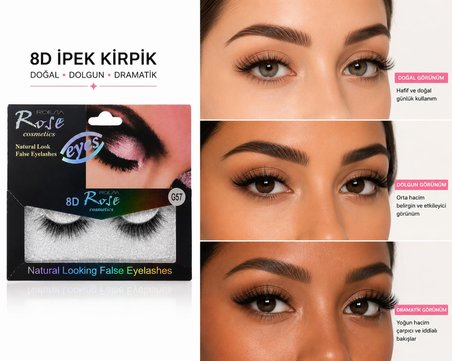 3B Trend 8D Takma Kirpik Doğal Görünümlü Kirpik Yeniden Kullanılabilir Yoğun Hacimli Takma Kirpik