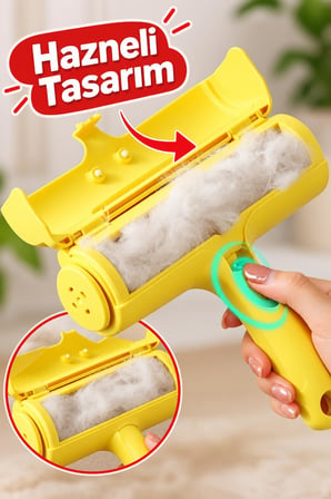 3B Trend Hazneli Tüy Toplama Gırgır Rulosu Kedi Köpek Tüyü Temizleme Koltuk Halı Yatak Kıyafet İçin
