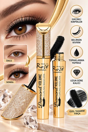 3B Trend Diamond Volume Curling Mascara – Hacim Veren Maskara Dolgun ve Belirgin Kirpik Görünümü