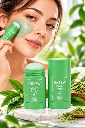 3B Trend Rose Green Mask Stick – Yeşil Çay Özlü Yüz Bakım Maskesi