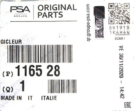 Psa 116528 Palio Albea Doblo Fiorino Ducato Punto Swift SX4 Aveo 1.3 Jtd Piston Yağlama Memesi Jeti