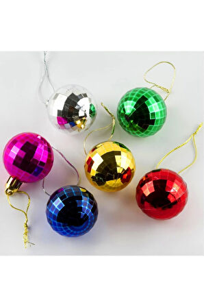 6 Adet Kesik Küçük Cici Top Yılbaşı Ağaç Süsü