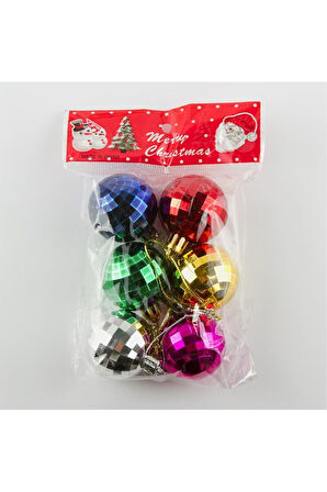 6 Adet Kesik Küçük Cici Top Yılbaşı Ağaç Süsü