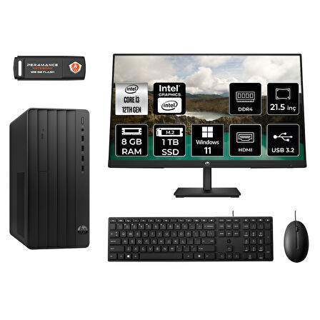 HP PRO TOWER 290 G9 MA1EAD053 İ3 12100 8GB RAM 1TB SSD 21.5" W11H MASAÜSTÜ PC