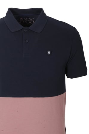 Erkek Polo Yaka Tişört Lacivert %100 Pamuk Slim Fit Ribanalı Kol Garnili T-shirt NCS JEANS 1165