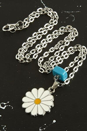 Papatya Mineli Kolye