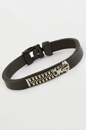 Fermuarlı Kaliteli Suni Deri Bileklik