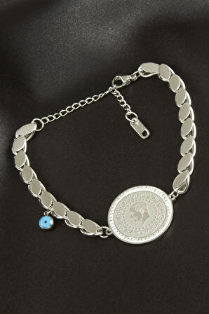 Para Arpa Zincir Lüks Çelik Bileklik