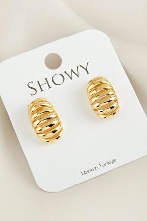 Tırtırlı Trinos Yeni Sezon Metal Küpe