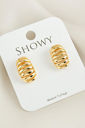 Tırtırlı Trinos Yeni Sezon Metal Küpe