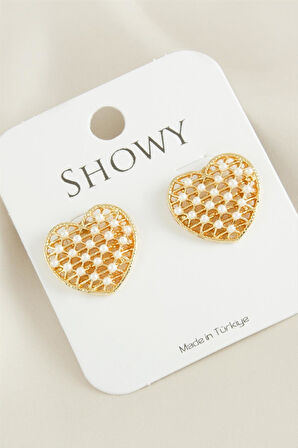 Kalp Yeni Sezon İnci Küpe