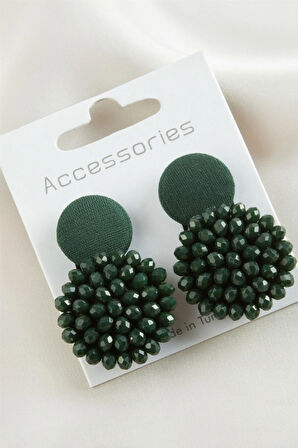 Düğme Kristal Küpe