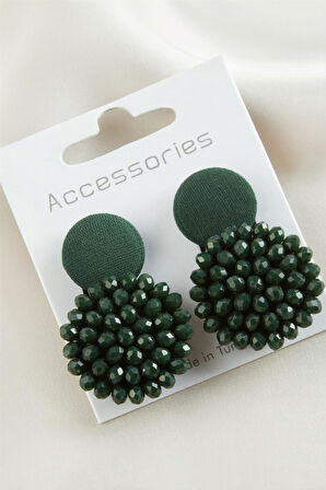 Düğme Kristal Küpe