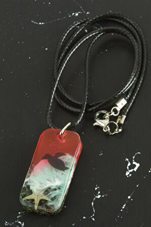 Deniz Yıldızı Dikdörtgen Epoksi Kolye