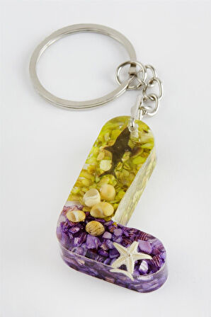 L Harfli Epoksi Anahtarlık