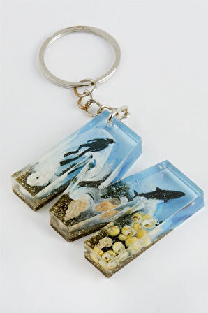 M Harfli Epoksi Anahtarlık