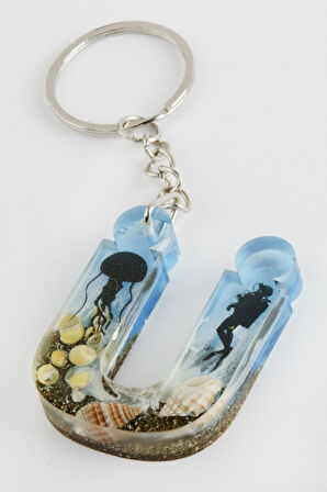 Ü Harfli Epoksi Anahtarlık