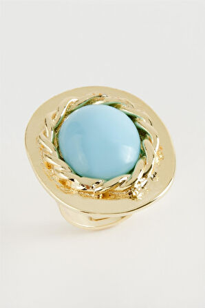 Oval Turkuaz Taşlı Yüzük