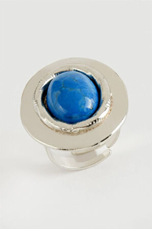 Oval Turkuaz Taşlı Yüzük