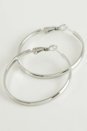 Lüks Çelik Halka Küpe 4,5 cm