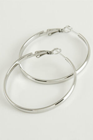 Lüks Çelik Halka Küpe 4,5 cm