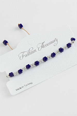 Küp Top Metal Kristal Bileklik