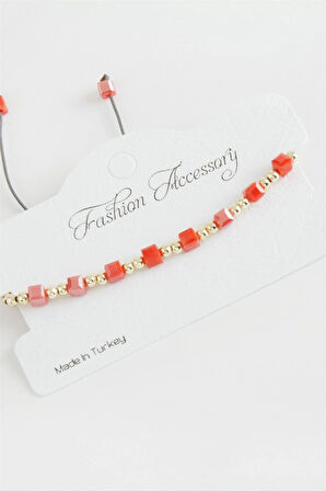 Küp Top Metal Kristal Bileklik