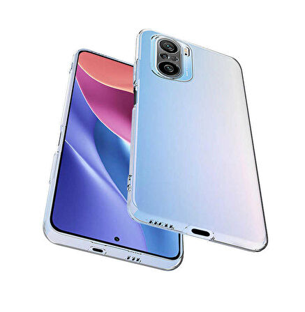 Gpack Xiaomi Redmi K40 Kılıf Kamera Korumalı Şeffaf Silikon  Nano Glass