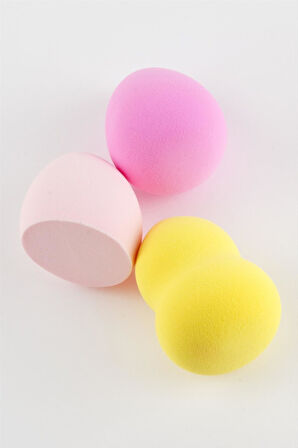 3 Adet Yumurta Silindir Makyaj Süngeri