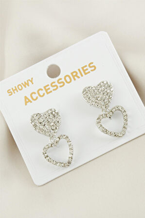 Kalp Yeni Sezon Taşlı Küpe