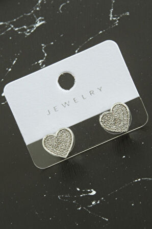 Kalp Zirkon Taşlı Küpe