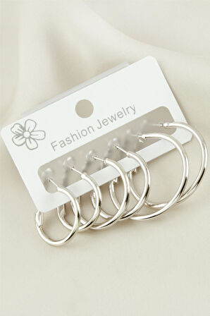 6 Adet İnce Boru Halka Küpe 2-2,5-3 cm