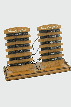 12 Adet Vinlex Deri Bileklik Standı