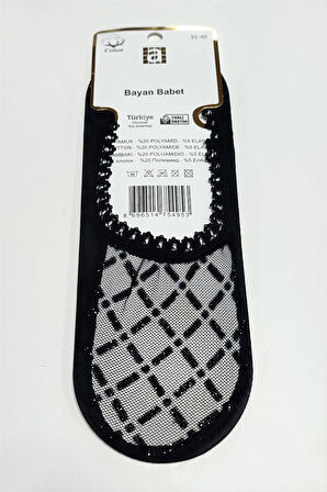 Çarpı Dantel Babet Çorap