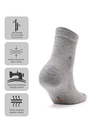 Just Inner Erkek Çorap 6'lı Yarım Konç (Bambu)