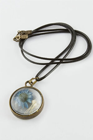 Karışık Renkli Çiçek Canlı Kolye