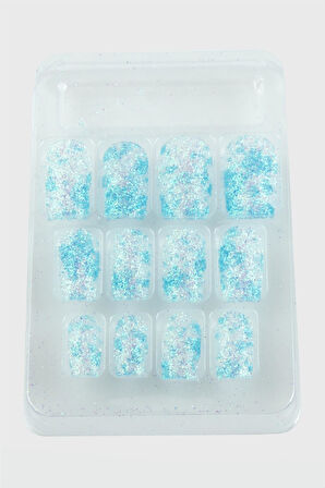 Simli Renkli Takma Tırnak