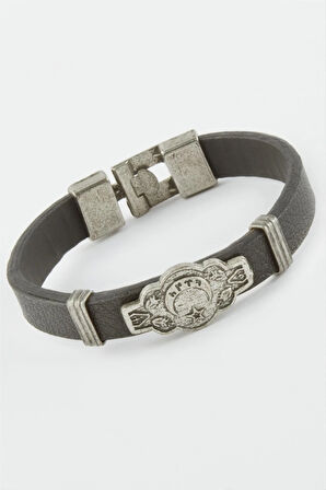 Ay Yıldız Suni Deri Bileklik