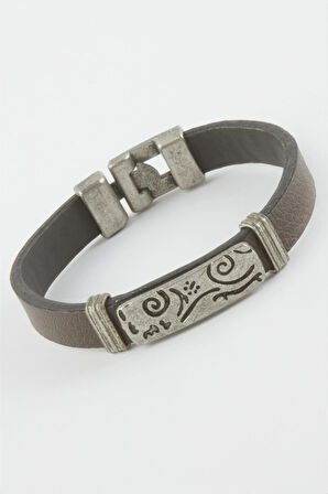 Çini Desenli Suni Deri Bileklik