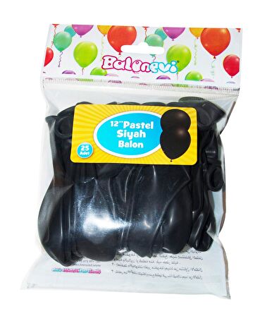 BALON 25'Lİ PASTEL SİYAH