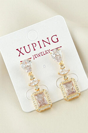 Xuping Damla Zirkon Taşlı Lüks Çelik Küpe