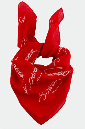 Atatürk İmzalı Desenli Bandana 50*50