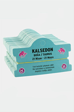 Kalsedon  Boğa Burç Bileklik Kartı