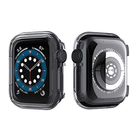 Gpack Apple Watch SE 40mm Kordon Önü Arkası Açık Renkli Silikon