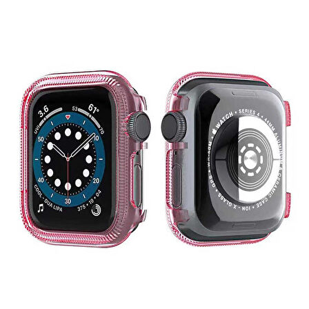 Gpack Apple Watch Series 3 4 5 6 42mm Kordon Önü Arkası Açık Renkli Silikon
